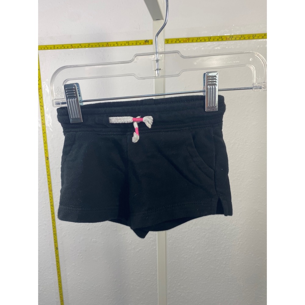 Cat & Jack Baby Girls Black Fleece Shorts Size 12M Elastic Waist Pockets